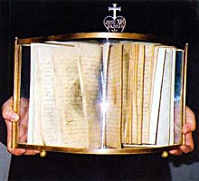 manuscrito de la autobiografía de santa Gema quemada por el demonio